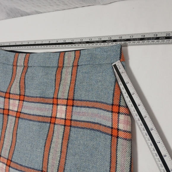 Boden 100% Wool Tweed Plaid A Line Mini Skirt. Ladies Size 10 - Picture 4 of 11